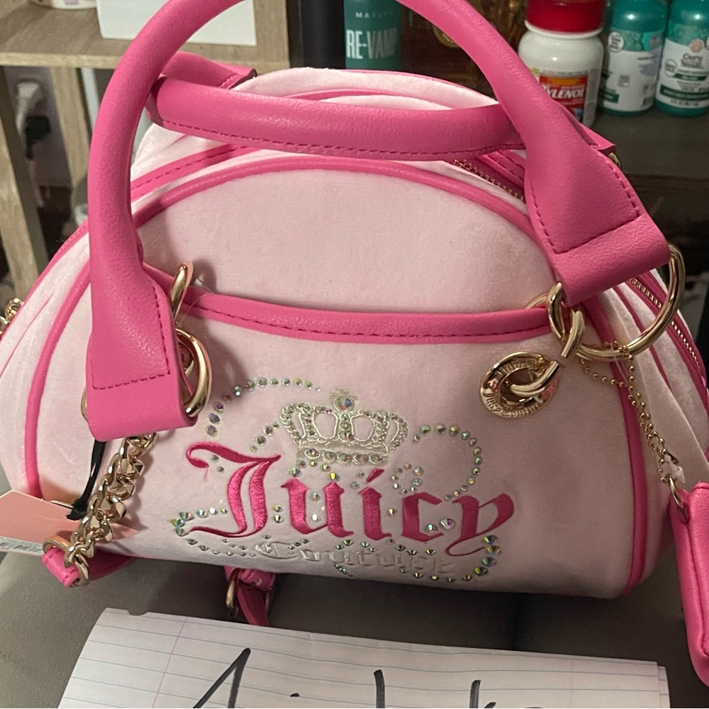 Juicy Couture Pink Dreamy Juicy Satchel Handbag Purse with Wallet